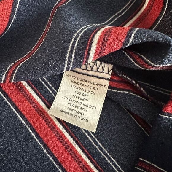 Monteau Striped Collared Casual Office Contemporary Blouse | M - Picture 6 of 6